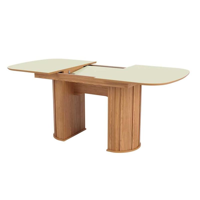 Mesa de Jantar Extensível de 1,35m a 1,85m com tampo arredondado